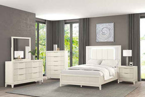 Isadore Antique White 4-Piece Queen Bedroom Set by Furniture of America at Eve Furniture