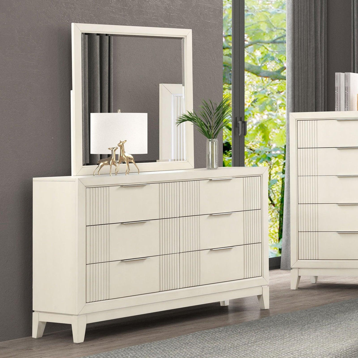 Isadore Antique White Dresser by Furniture of America at Eve Furniture