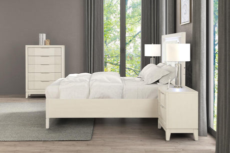 Isadore Antique White LED Queen Panel Bed by Furniture of America at Eve Furniture