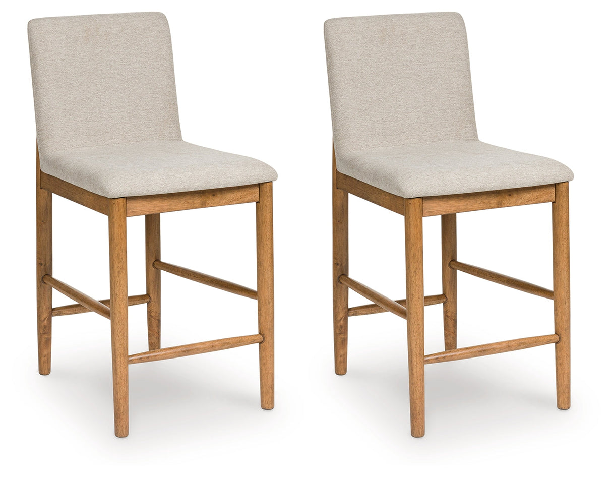 Isanti Light Brown Counter Height Barstool (Set of 2), Set of 2 by Ashley at Eve Furniture