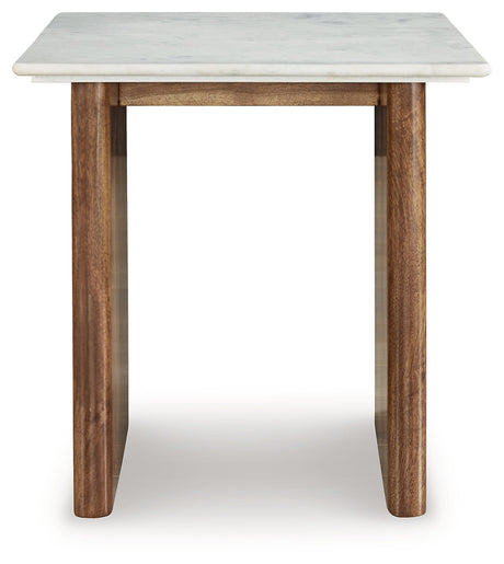 Isanti Light Brown/White End Table