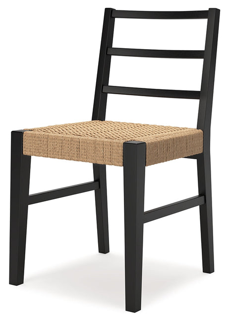 Isanti Light Brown/Black Dining Chair, Set of 2 by Ashley at Eve Furniture