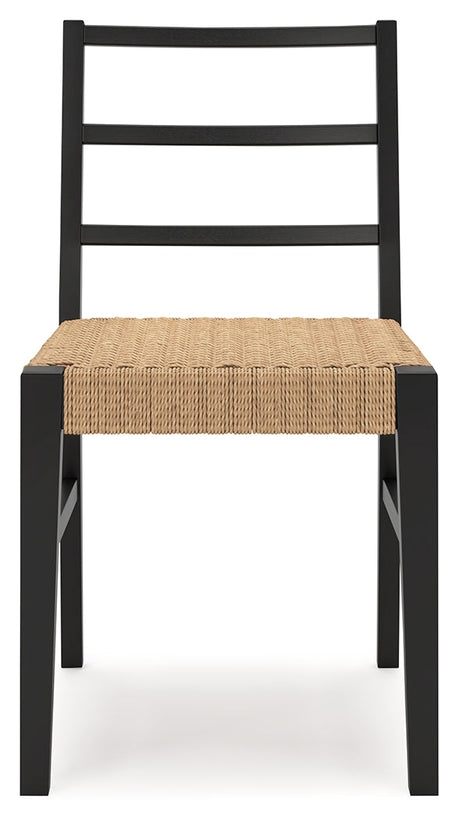Isanti Light Brown/Black Dining Chair, Set of 2 by Ashley at Eve Furniture