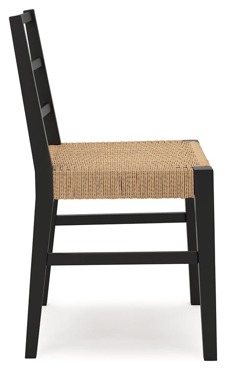 Isanti Light Brown/Black Dining Chair, Set of 2 by Ashley at Eve Furniture