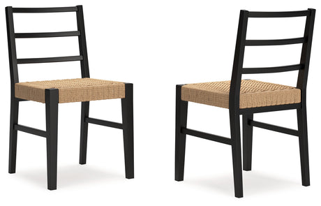 Isanti Light Brown/Black Dining Chair, Set of 2 by Ashley at Eve Furniture