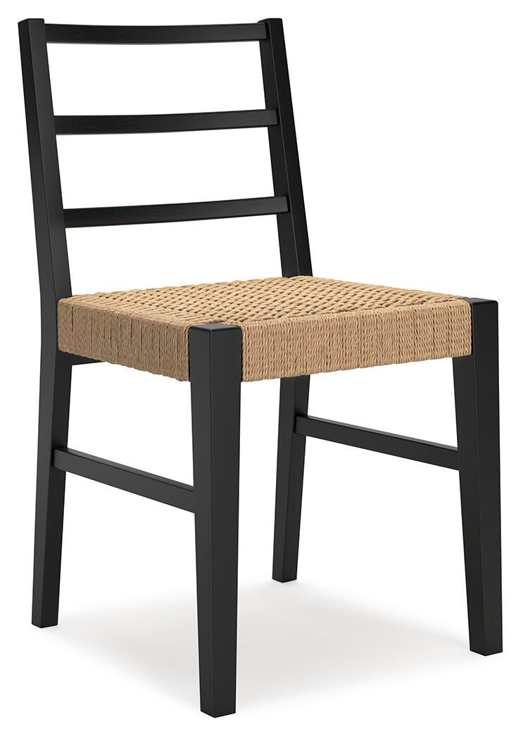 Isanti Light Brown/Black Dining Chair, Set of 2 by ASHLEY FURNITURE at Eve Furniture