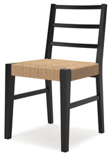 Isanti Light Brown/Black Dining Chair, Set of 2 by ASHLEY FURNITURE at Eve Furniture