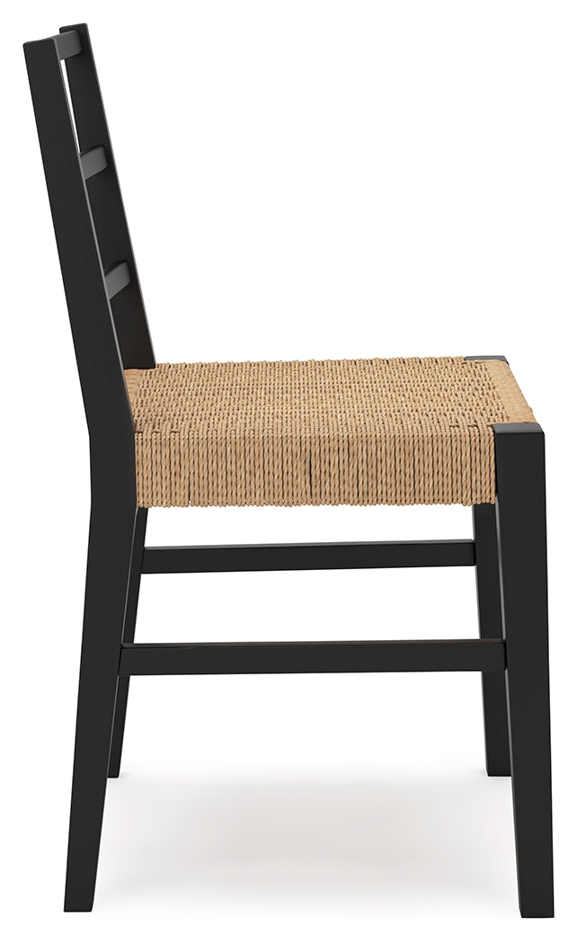Isanti Light Brown/Black Dining Chair, Set of 2 by ASHLEY FURNITURE at Eve Furniture
