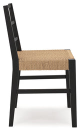 Isanti Light Brown/Black Dining Chair, Set of 2 by ASHLEY FURNITURE at Eve Furniture