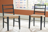 Isanti Light Brown/Black Dining Chair, Set of 2 by ASHLEY FURNITURE at Eve Furniture