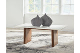 Isanti Light Brown/White Coffee Table and 2 End Tables by Ashley at Eve Furniture