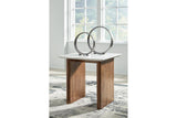 Isanti Light Brown/White Coffee Table and 2 End Tables by Ashley at Eve Furniture