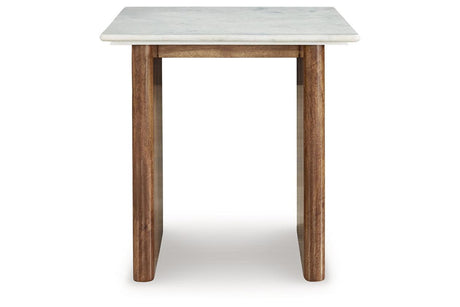 Isanti Light Brown/White Coffee Table and 2 End Tables by Ashley at Eve Furniture