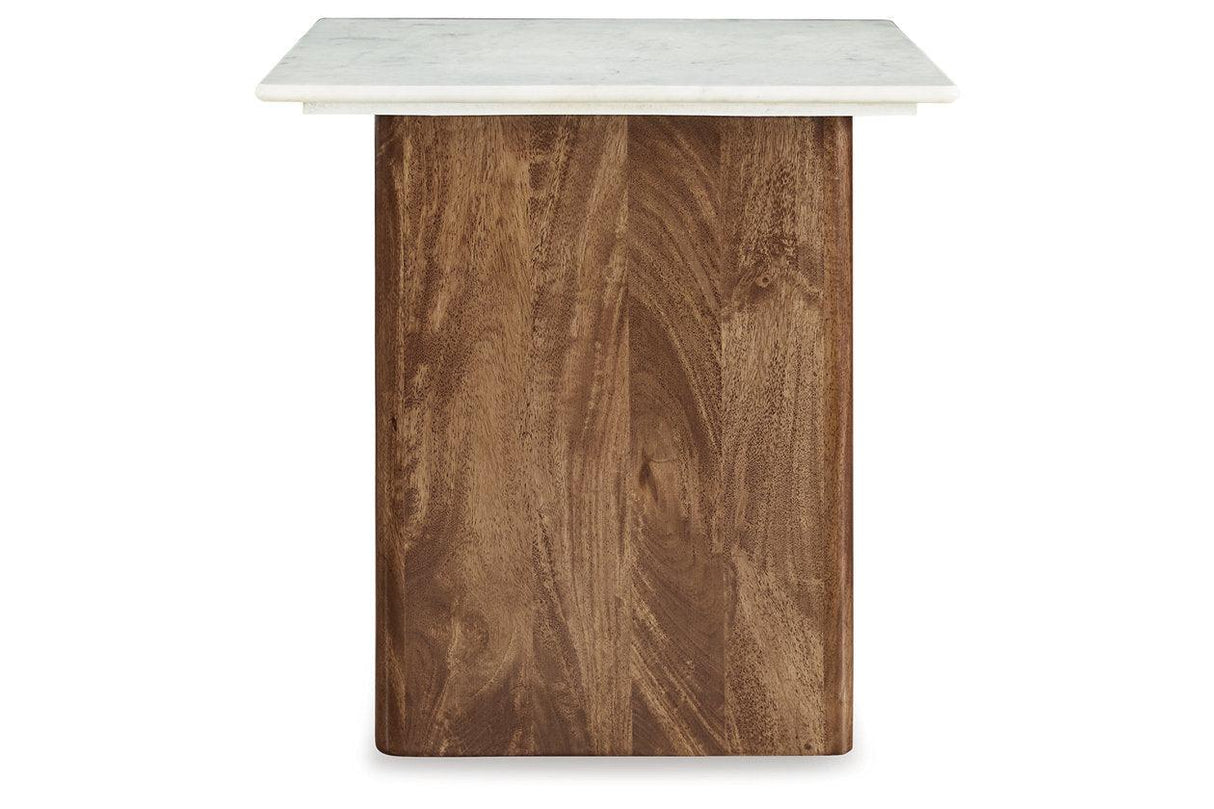 Isanti Light Brown/White Coffee Table and 2 End Tables by Ashley at Eve Furniture