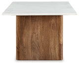 Isanti Light Brown/White Coffee Table by Ashley at Eve Furniture