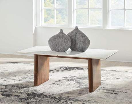 Isanti Light Brown/White Coffee Table by Ashley at Eve Furniture