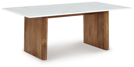 Isanti Light Brown/White Coffee Table by Ashley at Eve Furniture