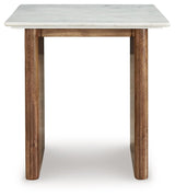 Isanti Light Brown/White End Table by Ashley at Eve Furniture