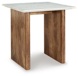 Isanti Light Brown/White End Table by Ashley at Eve Furniture