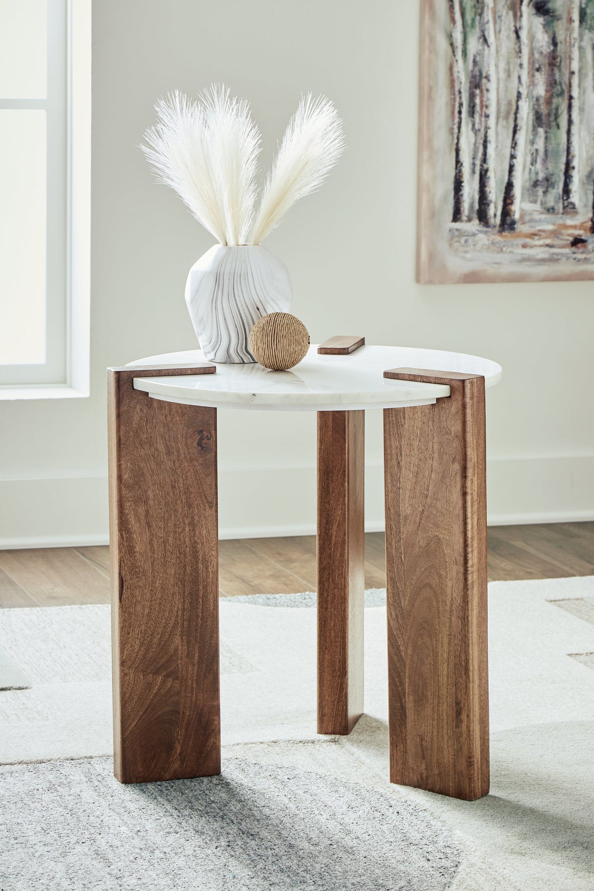 Isanti White/Brown End Table