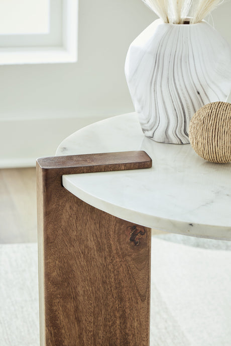 Isanti White/Brown End Table