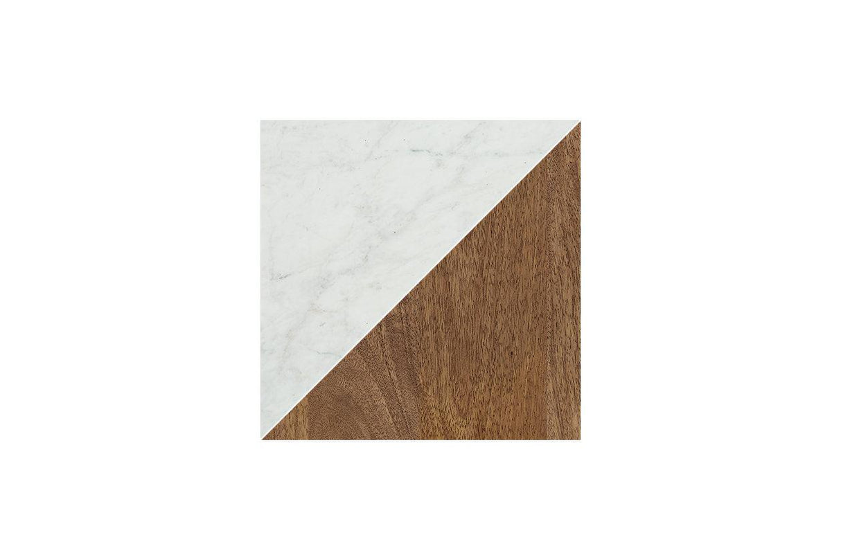 Isanti Light Brown/White Coffee Table and 2 End Tables by Ashley at Eve Furniture