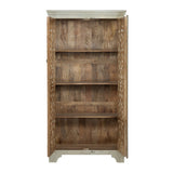 İshana Cream/Brown Tall Cabinet by Crestview at Eve Furniture