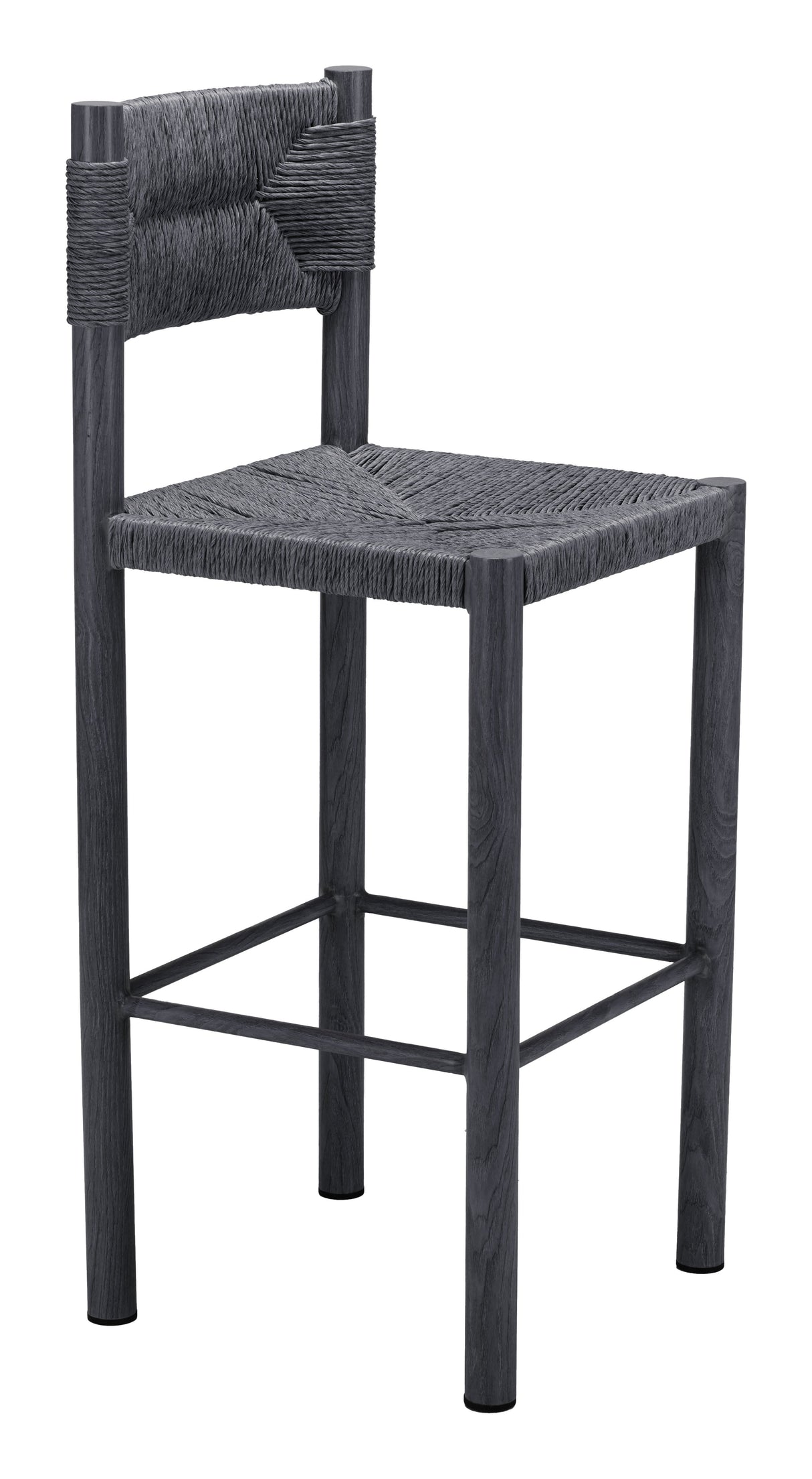 Iska Black Outdoor Barstool (Set of 2) by Zuomod at Eve Furniture