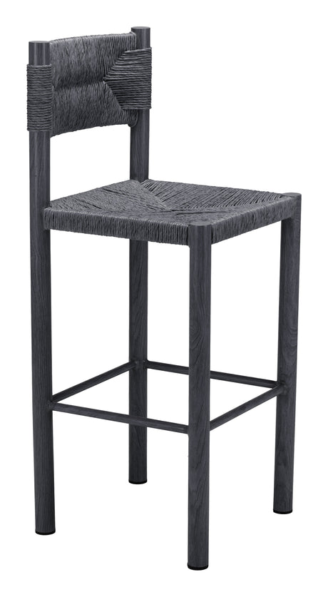 Iska Black Outdoor Barstool (Set of 2) by Zuomod at Eve Furniture