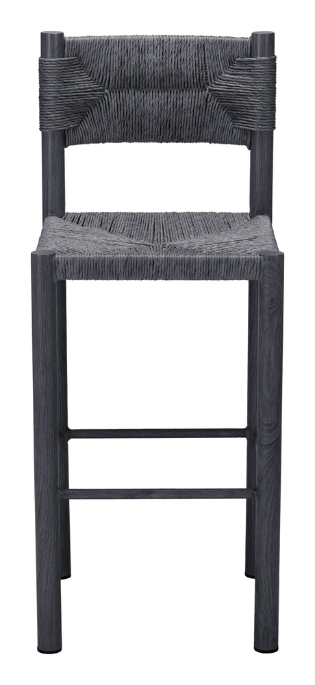 Iska Black Outdoor Barstool (Set of 2) by Zuomod at Eve Furniture