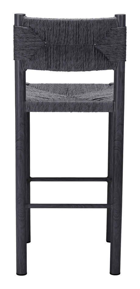 Iska Black Outdoor Barstool (Set of 2) by Zuomod at Eve Furniture