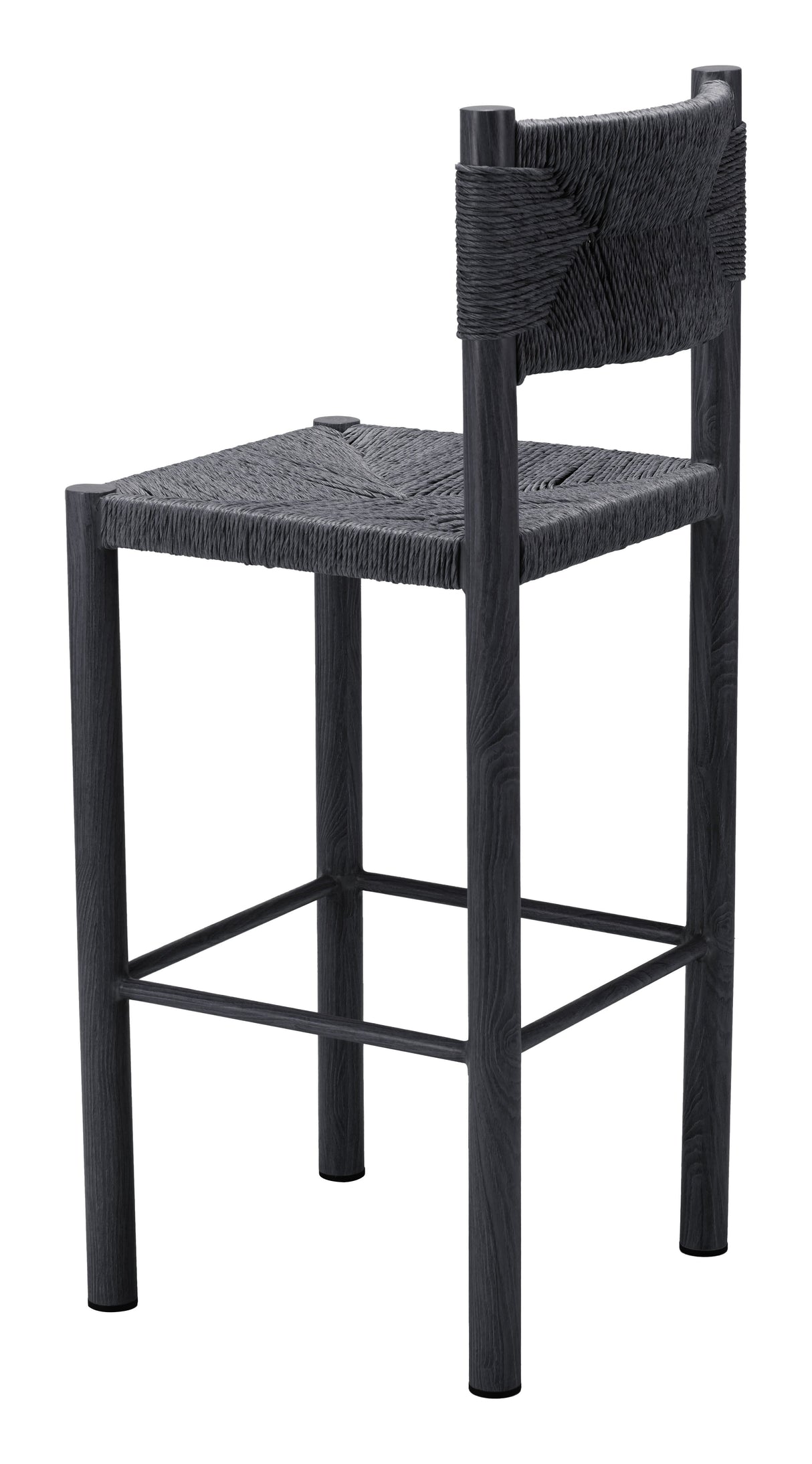 Iska Black Outdoor Barstool (Set of 2) by Zuomod at Eve Furniture