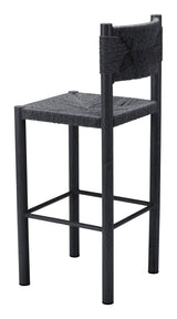 Iska Black Outdoor Barstool (Set of 2) by Zuomod at Eve Furniture