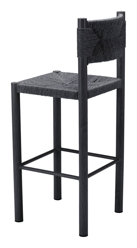 Iska Black Outdoor Barstool (Set of 2) by Zuomod at Eve Furniture