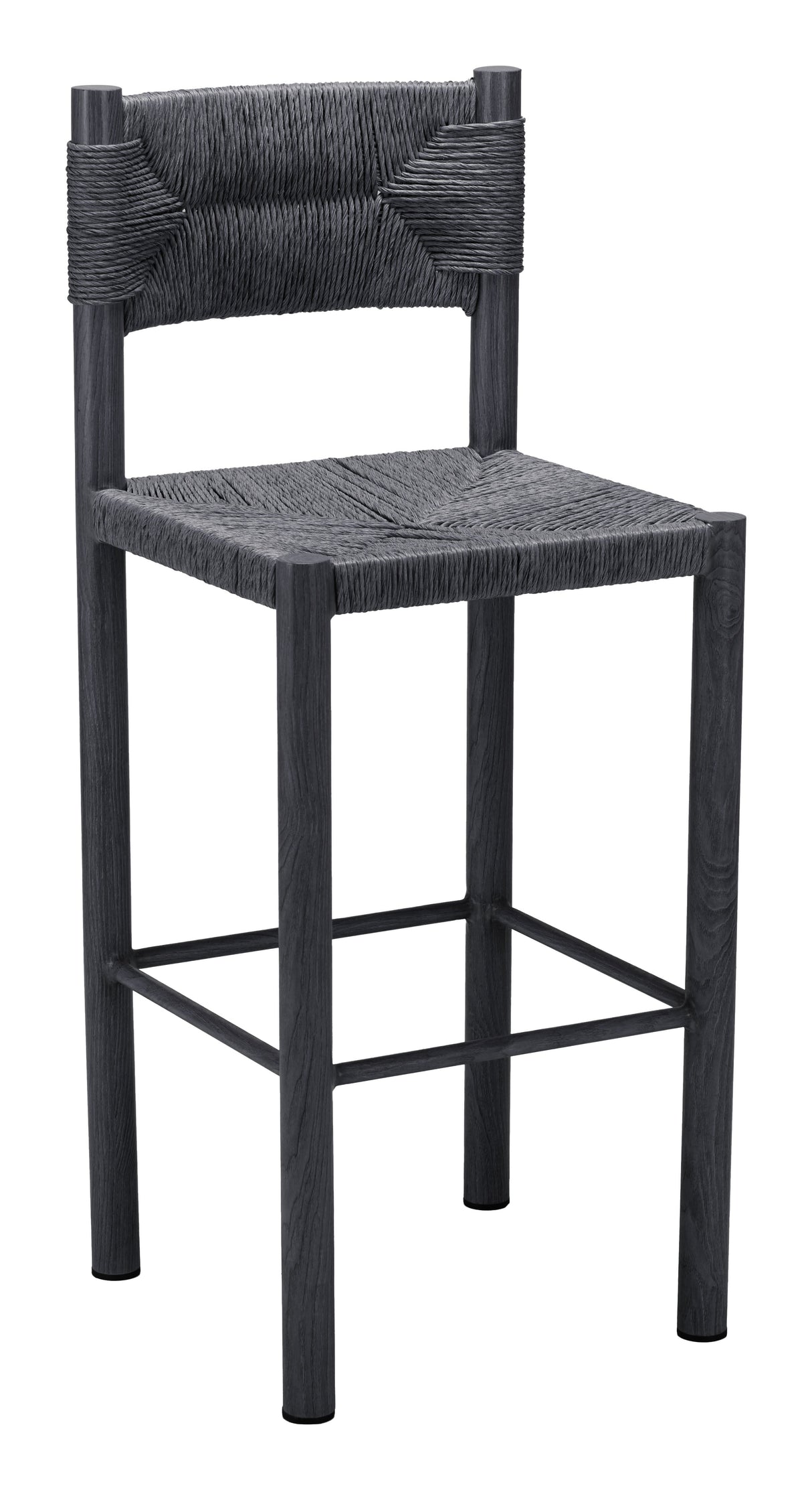 Iska Black Outdoor Barstool (Set of 2) by Zuomod at Eve Furniture