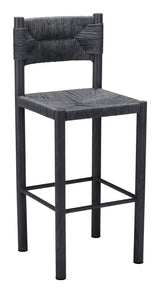 Iska Black Outdoor Barstool (Set of 2) by Zuomod at Eve Furniture