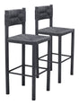 Iska Black Outdoor Barstool (Set of 2) by Zuomod at Eve Furniture
