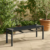 Iska Black Outdoor Bench by Zuomod at Eve Furniture