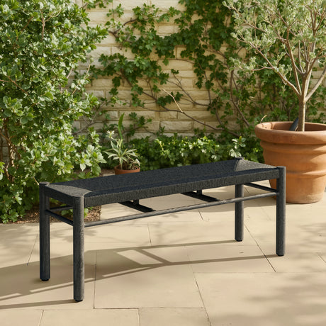 Iska Black Outdoor Bench by Zuomod at Eve Furniture