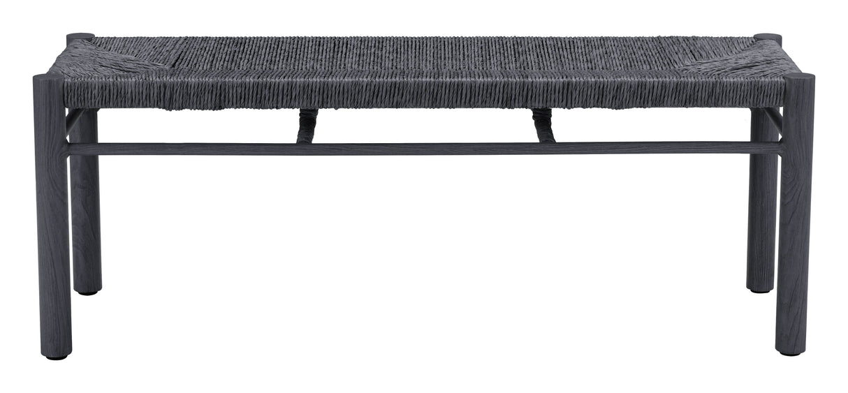 Iska Black Outdoor Bench by Zuomod at Eve Furniture