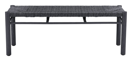 Iska Black Outdoor Bench by Zuomod at Eve Furniture
