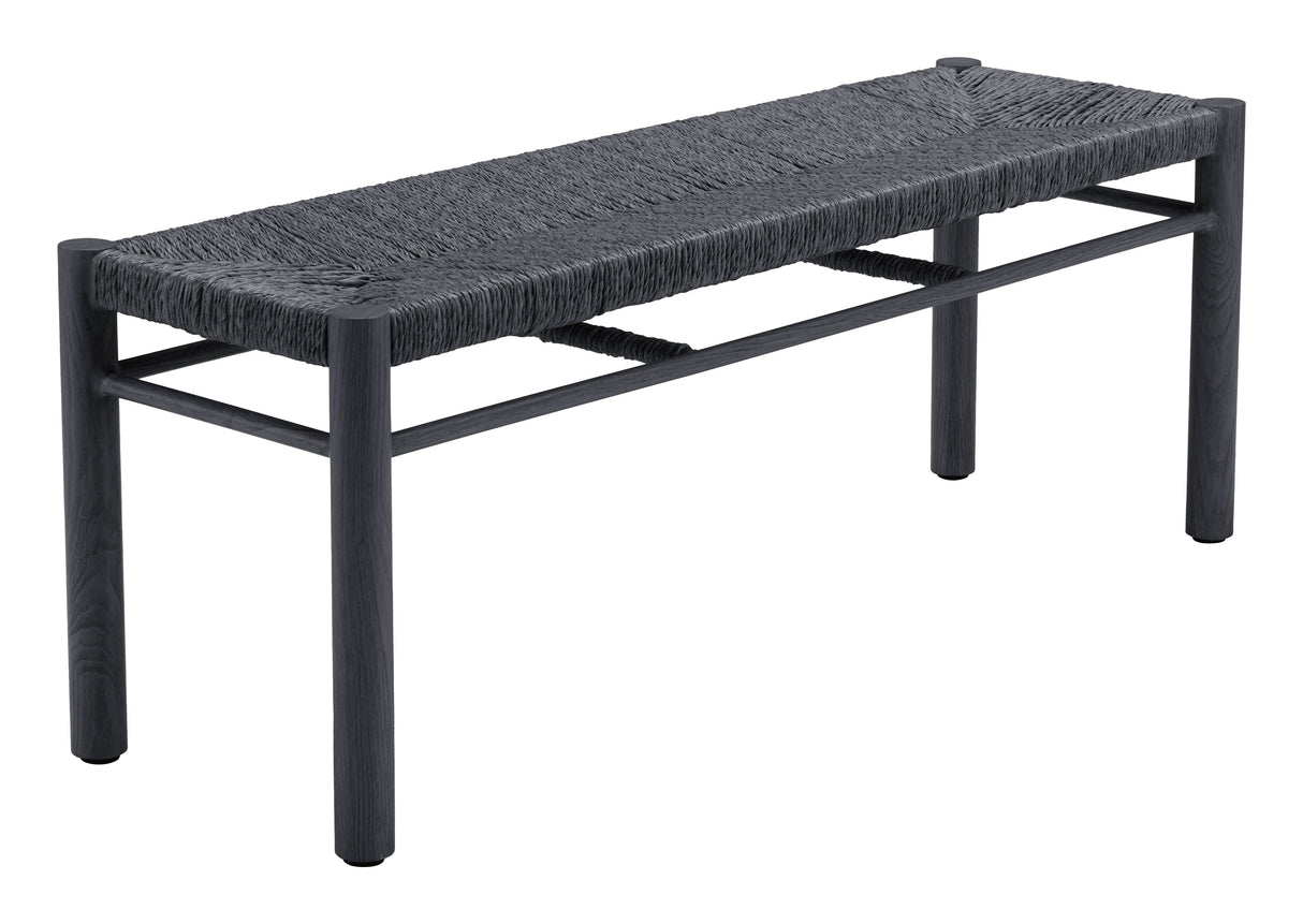 Iska Black Outdoor Bench by Zuomod at Eve Furniture