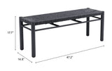 Iska Black Outdoor Bench by Zuomod at Eve Furniture