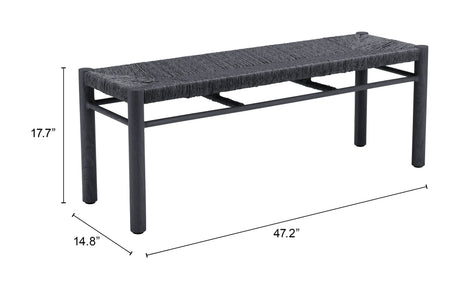 Iska Black Outdoor Bench by Zuomod at Eve Furniture