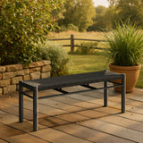 Iska Black Outdoor Bench by Zuomod at Eve Furniture