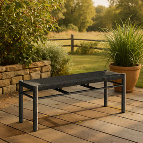 Iska Black Outdoor Bench by Zuomod at Eve Furniture