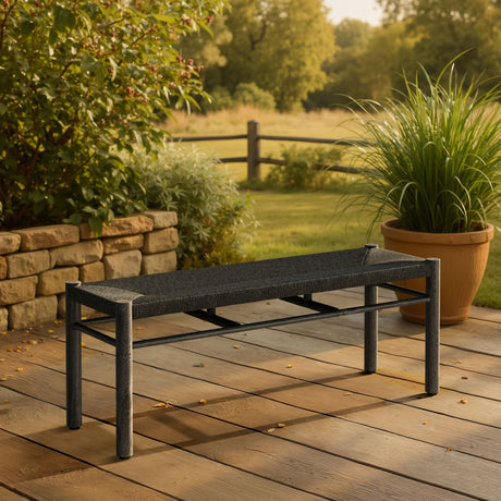 Iska Black Outdoor Bench by Zuomod at Eve Furniture
