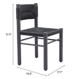 Iska Black Outdoor Dining Chair (Set of 2) by Zuomod at Eve Furniture