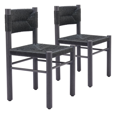 Iska Black Outdoor Dining Chair (Set of 2) by Zuomod at Eve Furniture