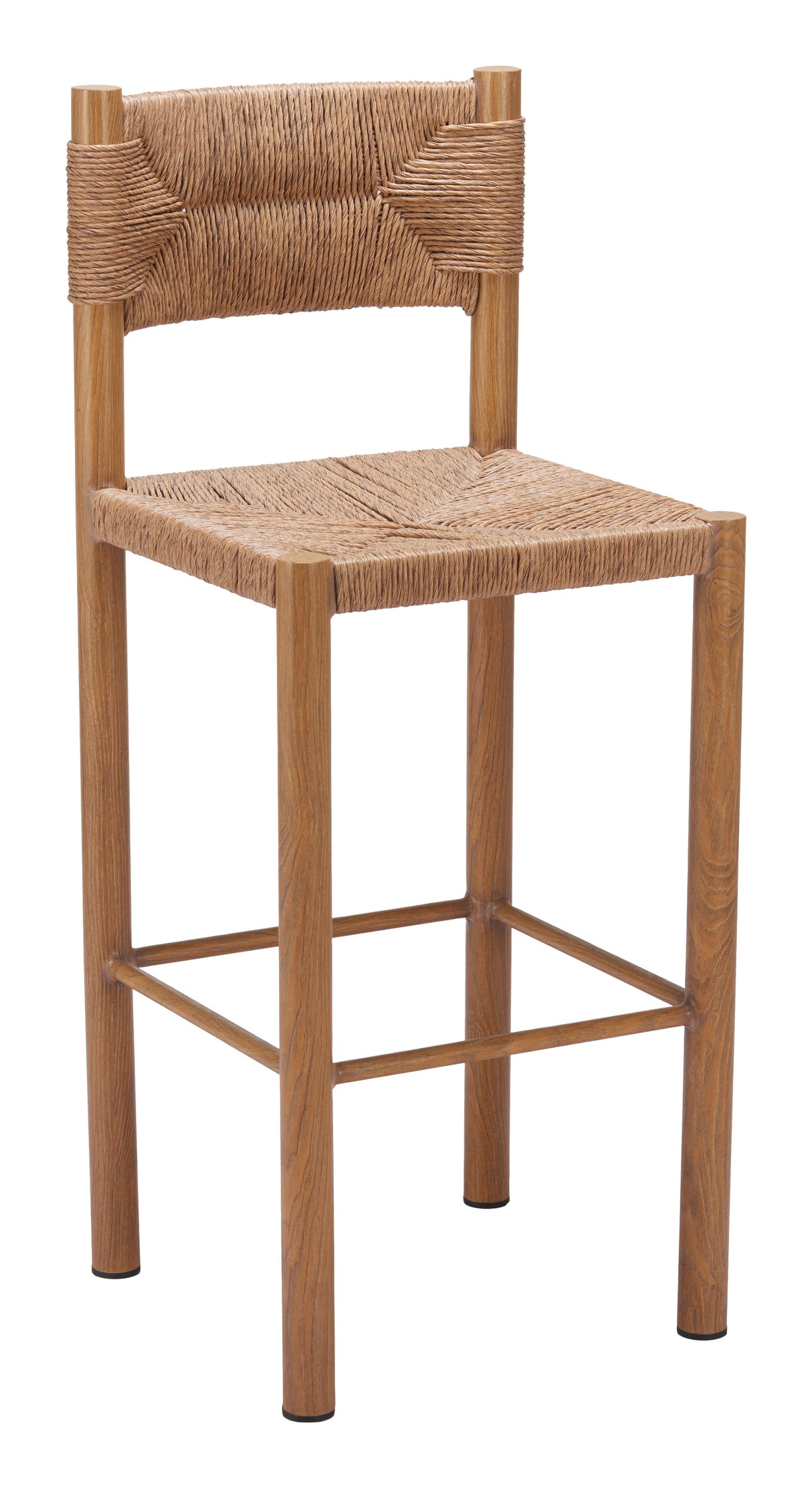Iska Natural Outdoor Barstool (Set of 2) by Zuomod at Eve Furniture